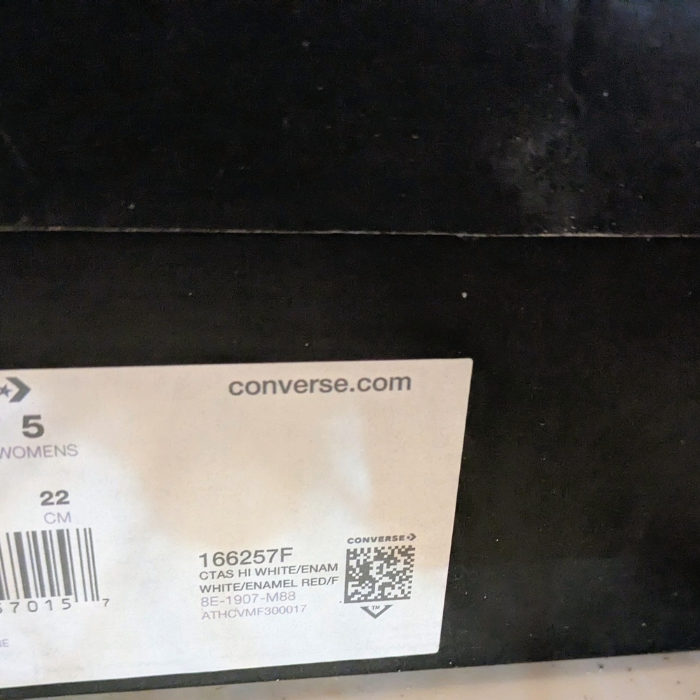 Converse White Sneakers with Red and Yellow Accents - Picture 2 of 2